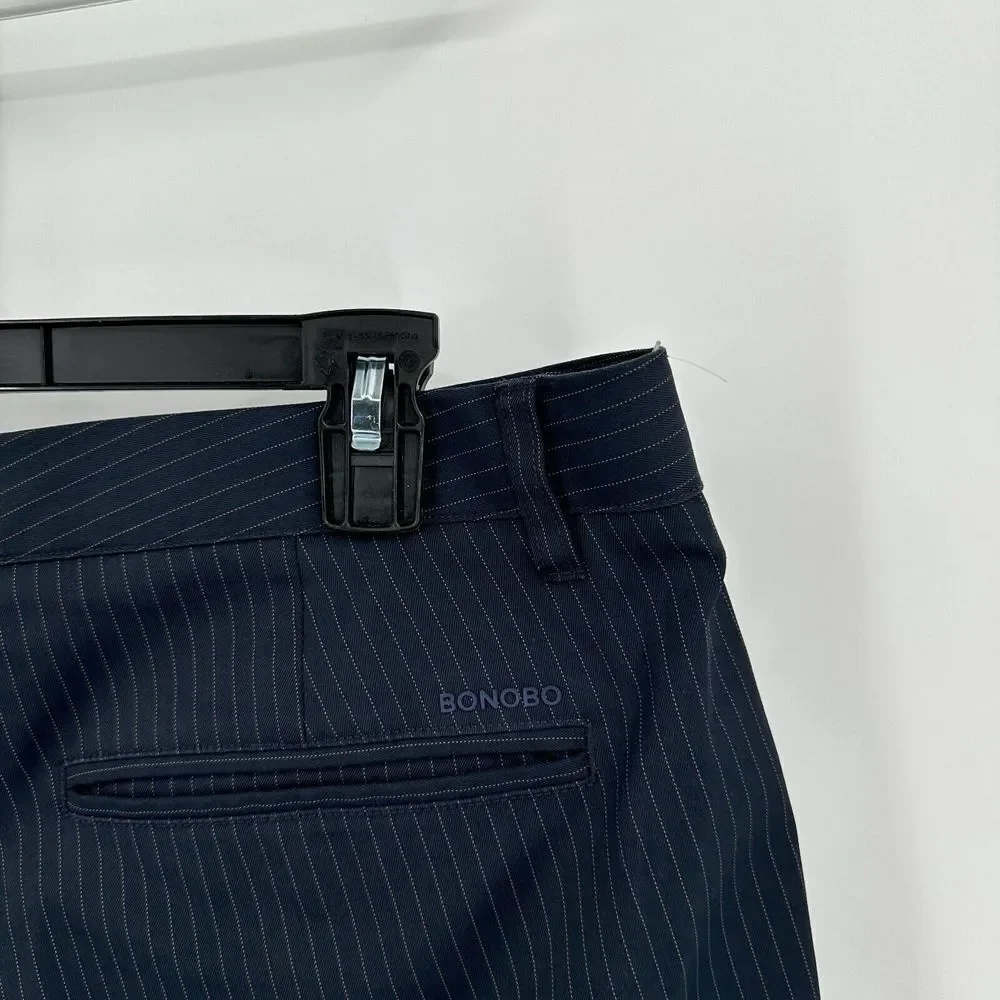 Bonobos Dress Pants Mens 36/30 Blue Striped Golf Performance Preppy Athleisure‎